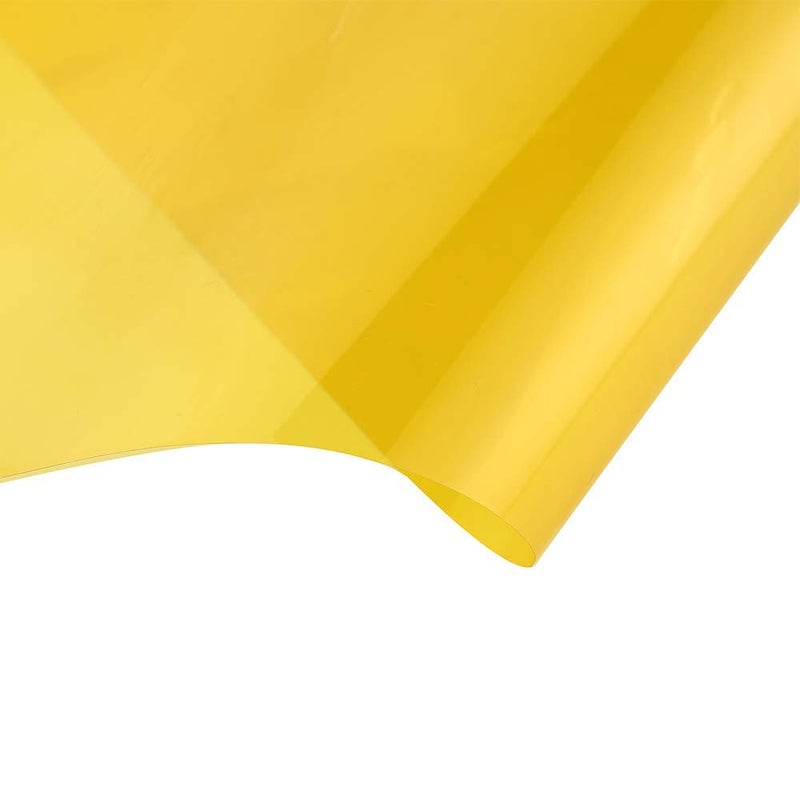 SUMAGITIN Transparent Decorative Window Film Anti UV Colorful Adhesive Vinyl Heat Insulation Solar Window Tinting Sheets Glass Film for Christmas Home Decoration, 17.7Inch x 78.7Inch, Yellow - Image 3